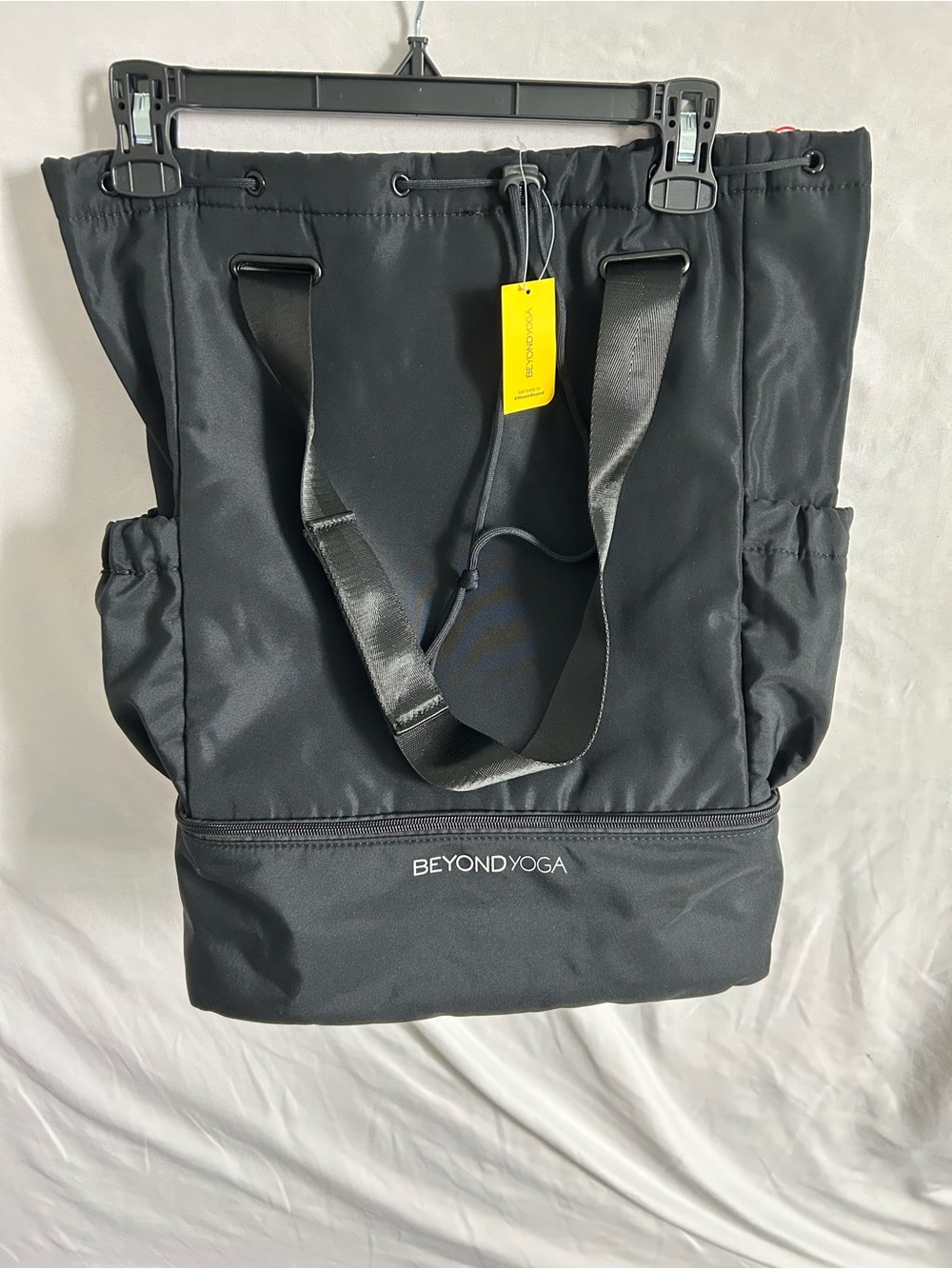 NWT Beyond Yoga Black Convertible Backpack Tote Gym Bag with Shoe Compartment